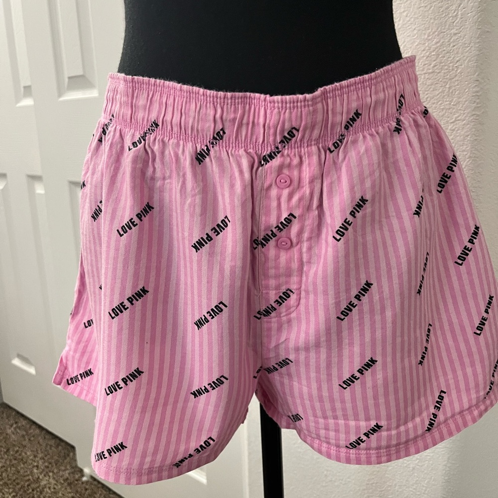 PINK by Victoria’s Secret “Love PINK” Striped Boxer Shorts - Picture 2 of 8